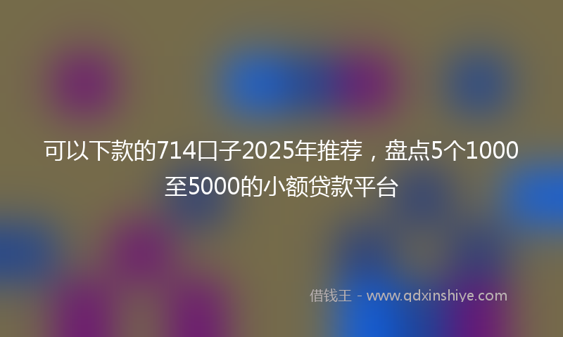 可以下款的714口子2025年推荐，盘点5个1000至5000的小额贷款平台