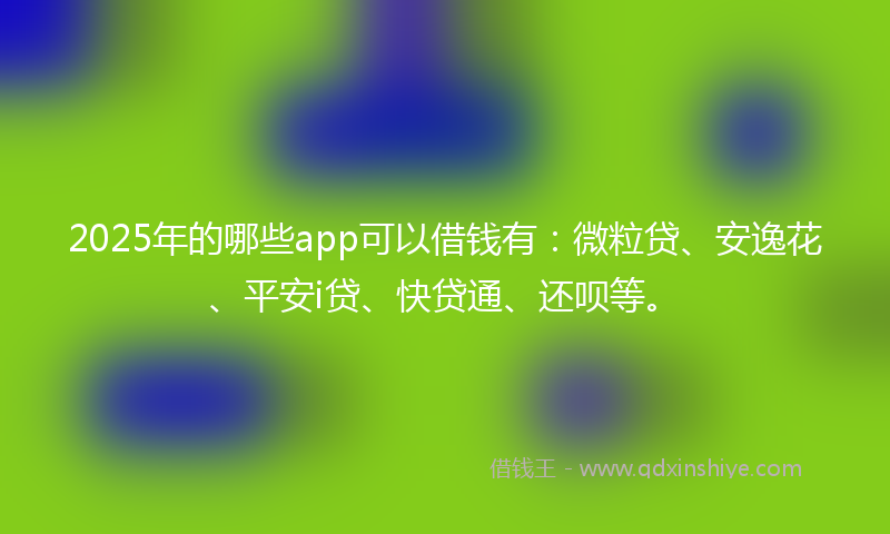 2025年的哪些app可以借钱有：微粒贷、安逸花、平安i贷、快贷通、还呗等。