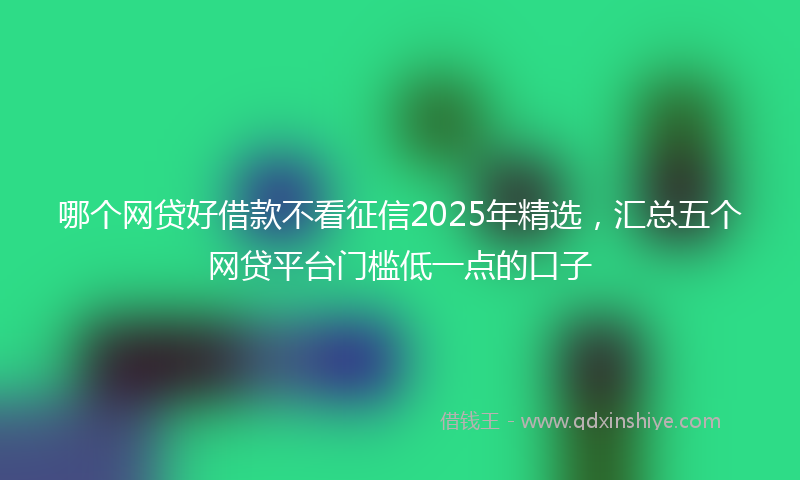 哪个网贷好借款不看征信2025年精选，汇总五个网贷平台门槛低一点的口子