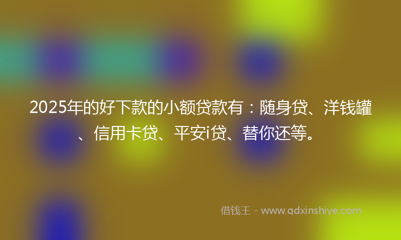 2025年的好下款的小额贷款有：随身贷、洋钱罐、信用卡贷、平安i贷、替你还等。