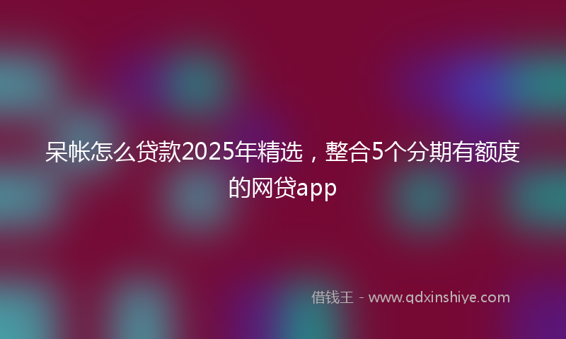 呆帐怎么贷款2025年精选，整合5个分期有额度的网贷app