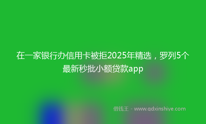 在一家银行办信用卡被拒2025年精选，罗列5个最新秒批小额贷款app