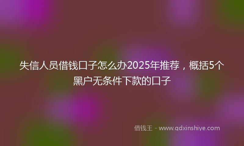 失信人员借钱口子怎么办2025年推荐，概括5个黑户无条件下款的口子