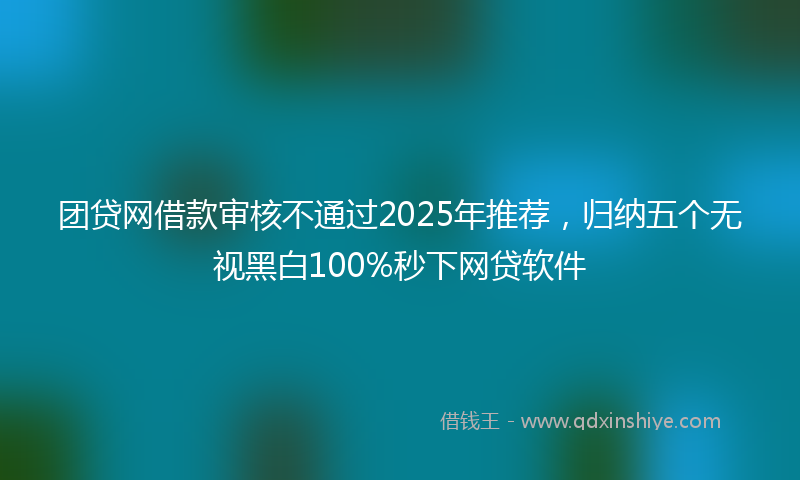 团贷网借款审核不通过2025年推荐，归纳五个无视黑白100%秒下网贷软件