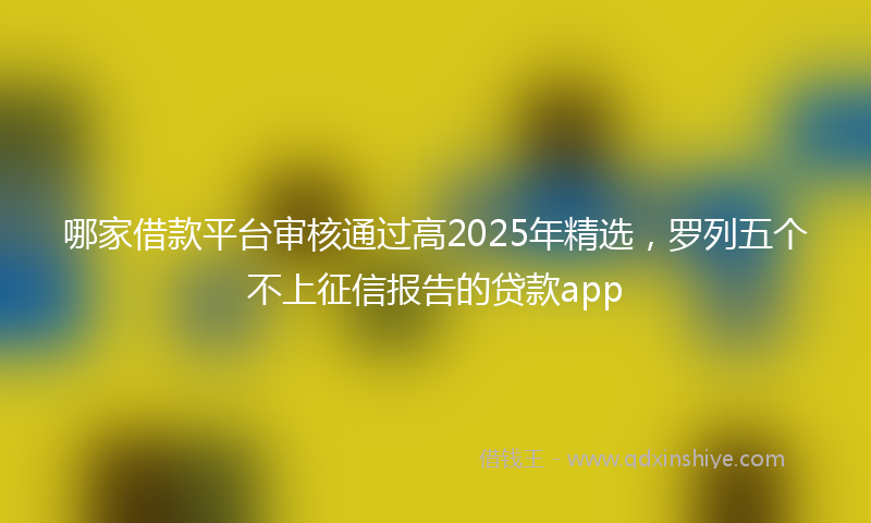 哪家借款平台审核通过高2025年精选，罗列五个不上征信报告的贷款app