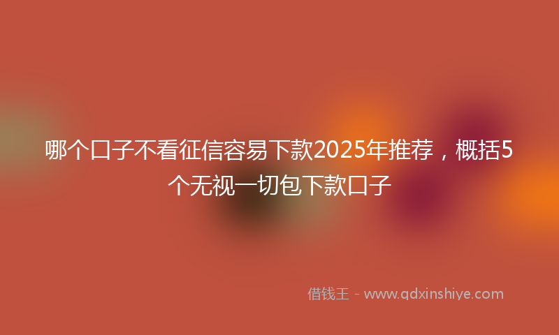 哪个口子不看征信容易下款2025年推荐，概括5个无视一切包下款口子
