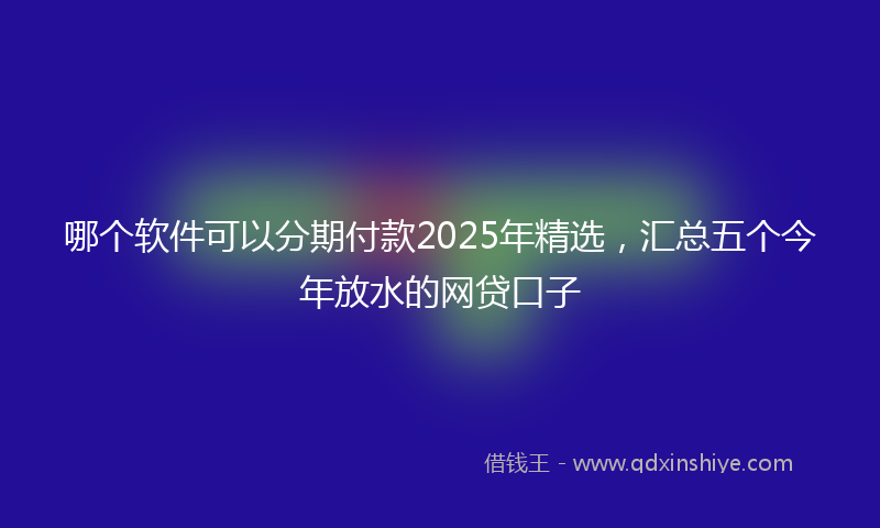 哪个软件可以分期付款2025年精选，汇总五个今年放水的网贷口子