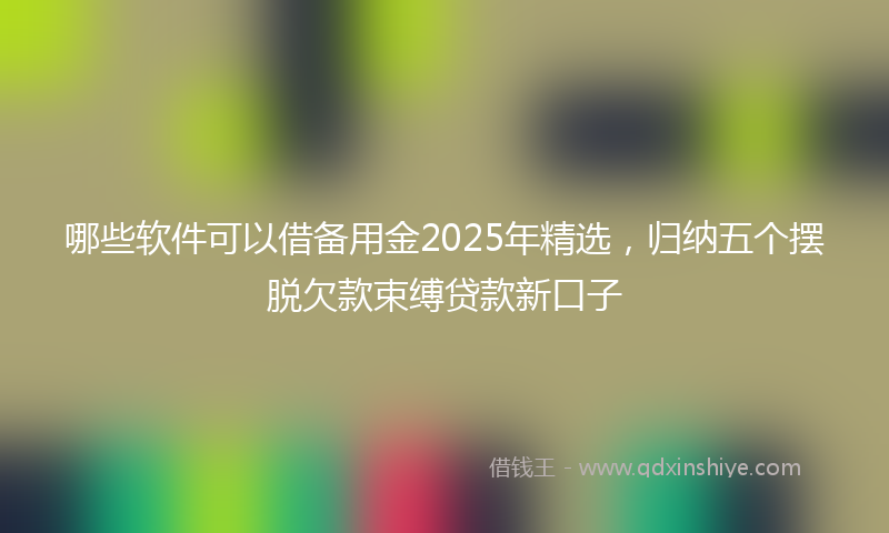 哪些软件可以借备用金2025年精选，归纳五个摆脱欠款束缚贷款新口子