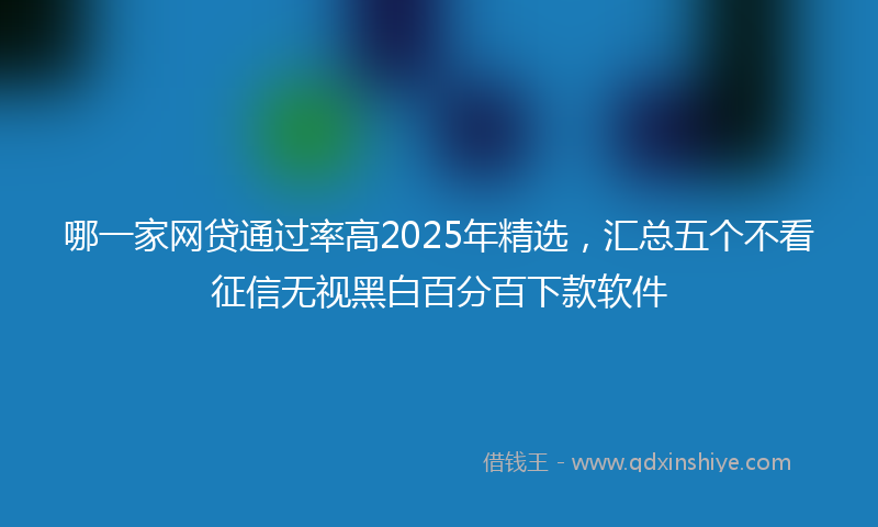 哪一家网贷通过率高2025年精选，汇总五个不看征信无视黑白百分百下款软件