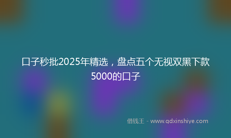 口子秒批2025年精选，盘点五个无视双黑下款5000的口子