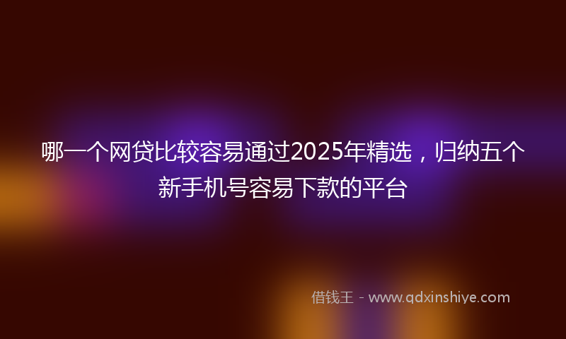哪一个网贷比较容易通过2025年精选，归纳五个新手机号容易下款的平台