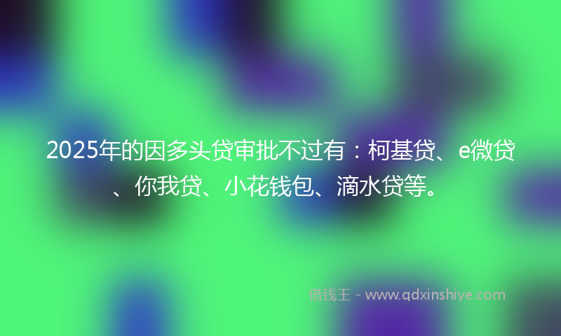 2025年的因多头贷审批不过有：柯基贷、e微贷、你我贷、小花钱包、滴水贷等。
