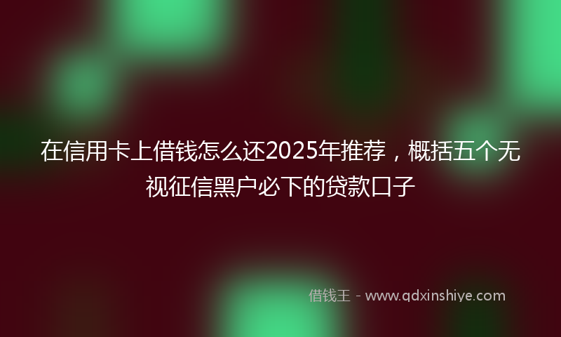 在信用卡上借钱怎么还2025年推荐，概括五个无视征信黑户必下的贷款口子