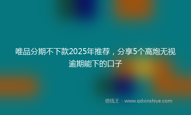 唯品分期不下款2025年推荐，分享5个高炮无视逾期能下的口子