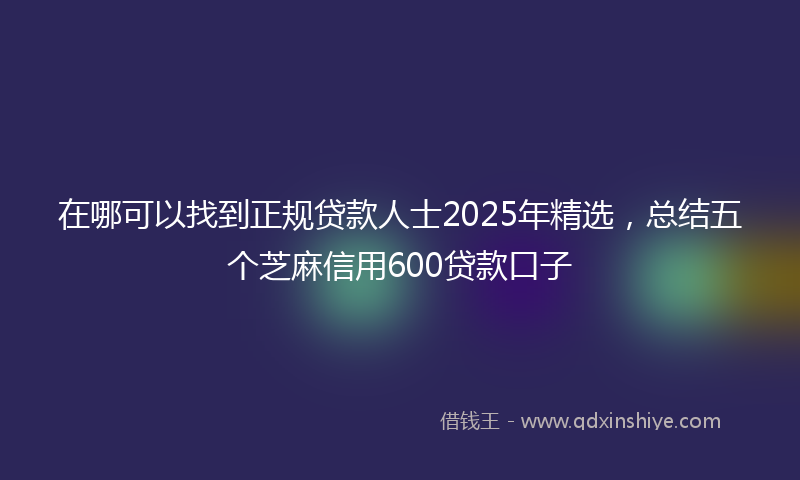 在哪可以找到正规贷款人士2025年精选，总结五个芝麻信用600贷款口子