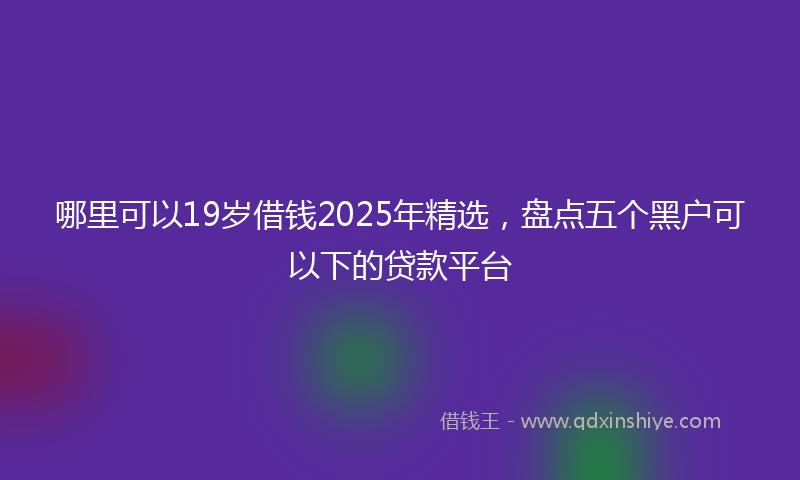 哪里可以19岁借钱2025年精选，盘点五个黑户可以下的贷款平台