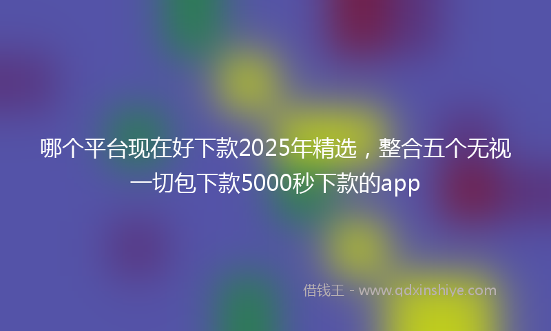 哪个平台现在好下款2025年精选，整合五个无视一切包下款5000秒下款的app
