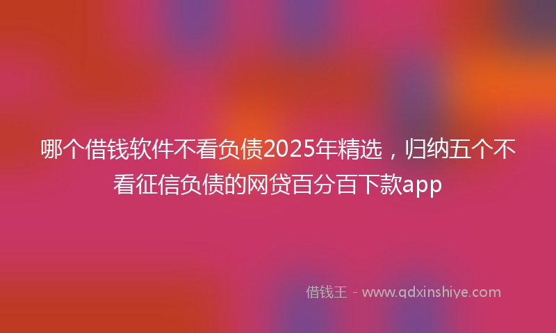 哪个借钱软件不看负债2025年精选，归纳五个不看征信负债的网贷百分百下款app