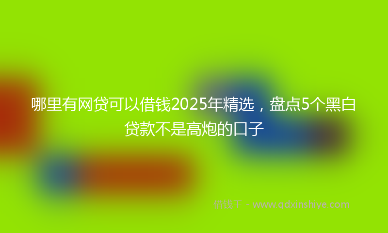 哪里有网贷可以借钱2025年精选，盘点5个黑白贷款不是高炮的口子