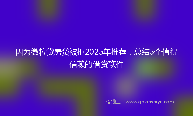 因为微粒贷房贷被拒2025年推荐，总结5个值得信赖的借贷软件