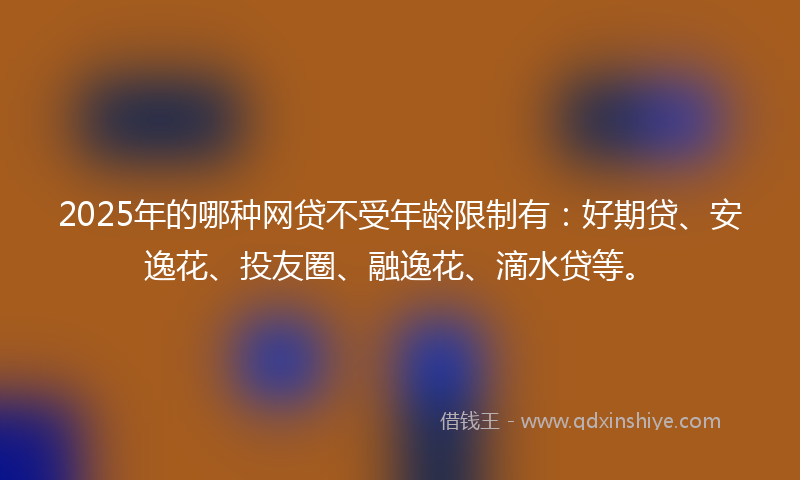 2025年的哪种网贷不受年龄限制有：好期贷、安逸花、投友圈、融逸花、滴水贷等。