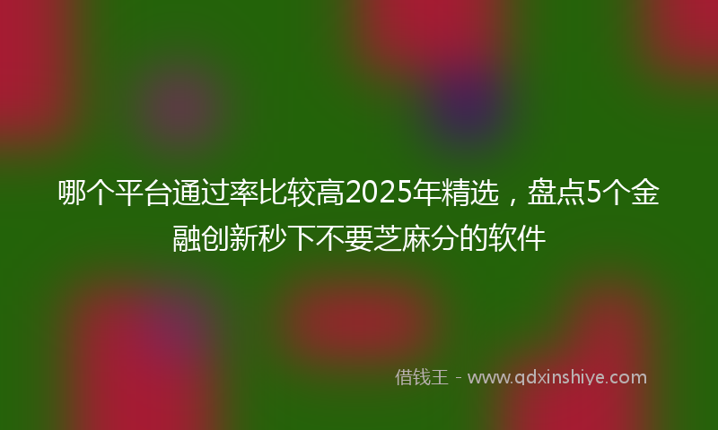 哪个平台通过率比较高2025年精选，盘点5个金融创新秒下不要芝麻分的软件