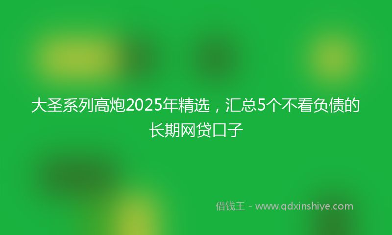 大圣系列高炮2025年精选，汇总5个不看负债的长期网贷口子