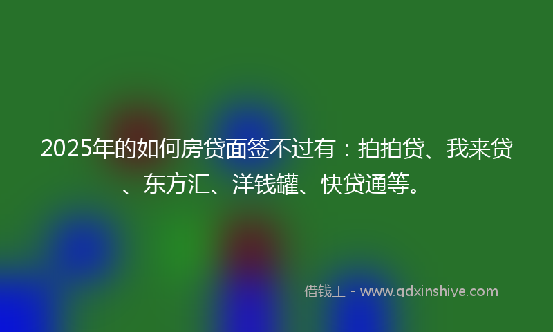 2025年的如何房贷面签不过有：拍拍贷、我来贷、东方汇、洋钱罐、快贷通等。
