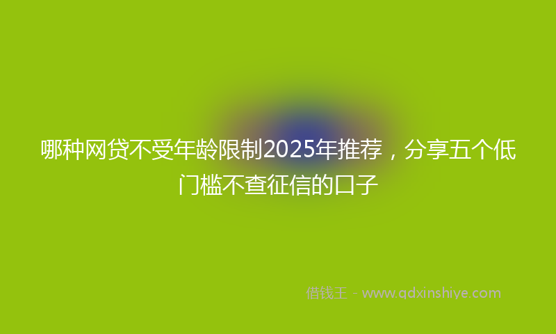 哪种网贷不受年龄限制2025年推荐，分享五个低门槛不查征信的口子