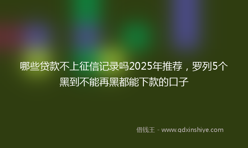 哪些贷款不上征信记录吗2025年推荐，罗列5个黑到不能再黑都能下款的口子
