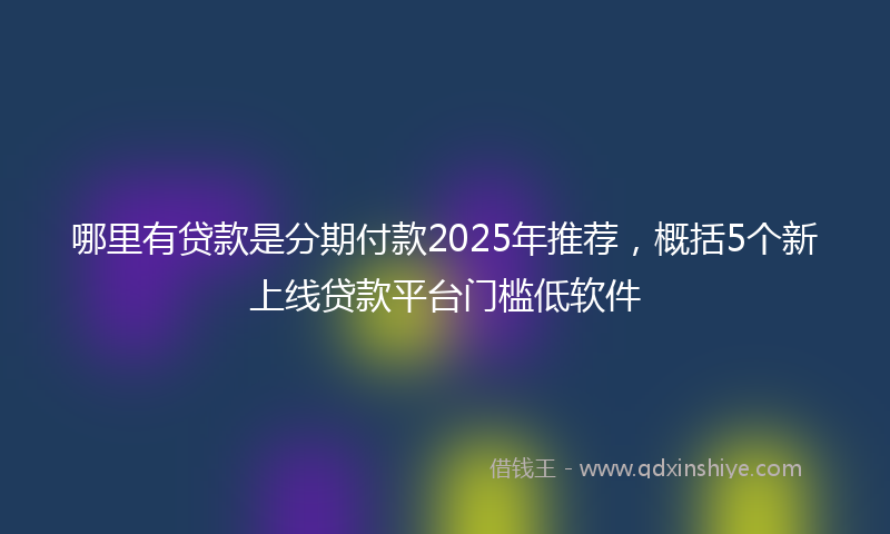 哪里有贷款是分期付款2025年推荐，概括5个新上线贷款平台门槛低软件