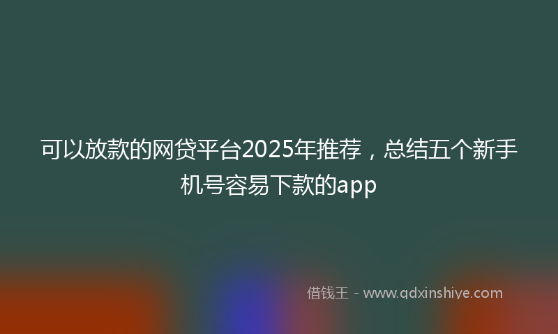 可以放款的网贷平台2025年推荐，总结五个新手机号容易下款的app
