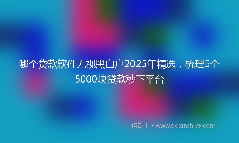 哪个贷款软件无视黑白户2025年精选，梳理5个5000块贷款秒下平台