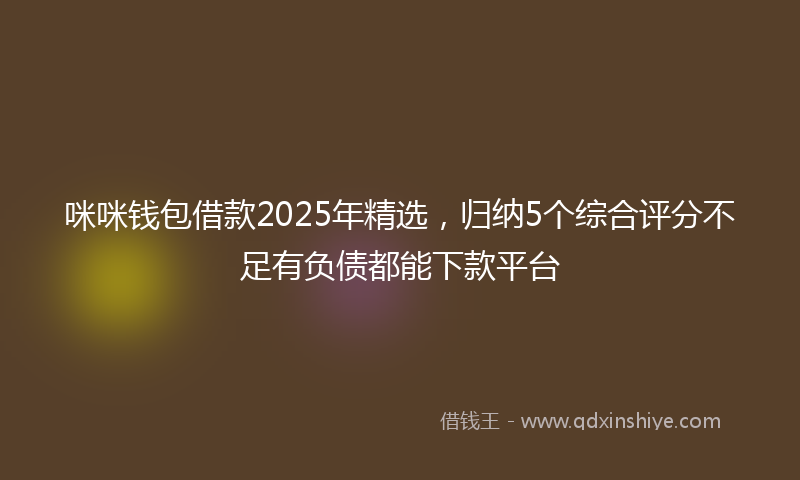 咪咪钱包借款2025年精选，归纳5个综合评分不足有负债都能下款平台