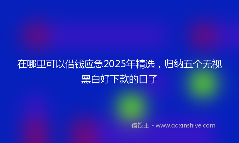 在哪里可以借钱应急2025年精选，归纳五个无视黑白好下款的口子