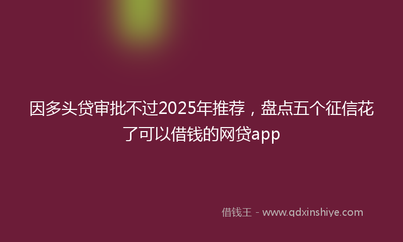 因多头贷审批不过2025年推荐，盘点五个征信花了可以借钱的网贷app