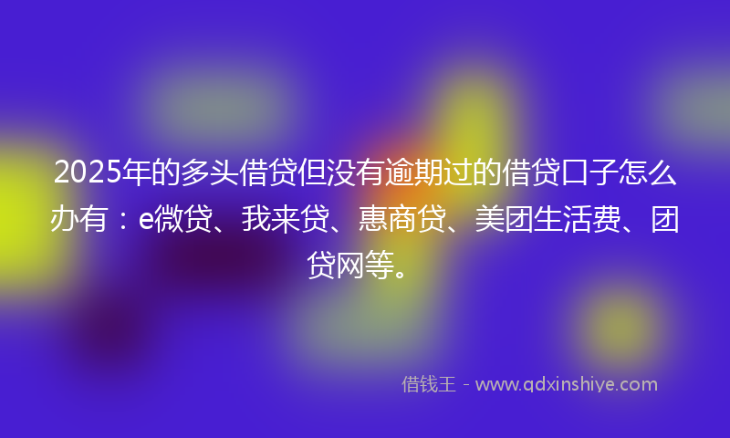 2025年的多头借贷但没有逾期过的借贷口子怎么办有：e微贷、我来贷、惠商贷、美团生活费、团贷网等。