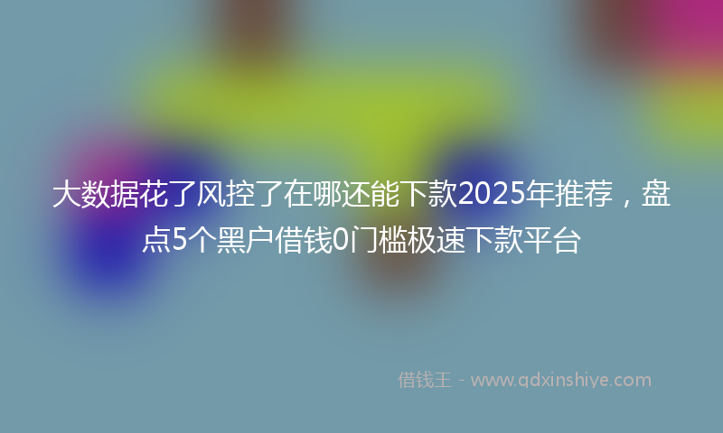 大数据花了风控了在哪还能下款2025年推荐，盘点5个黑户借钱0门槛极速下款平台