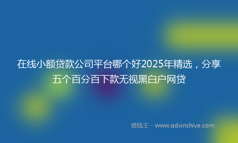 在线小额贷款公司平台哪个好2025年精选，分享五个百分百下款无视黑白户网贷