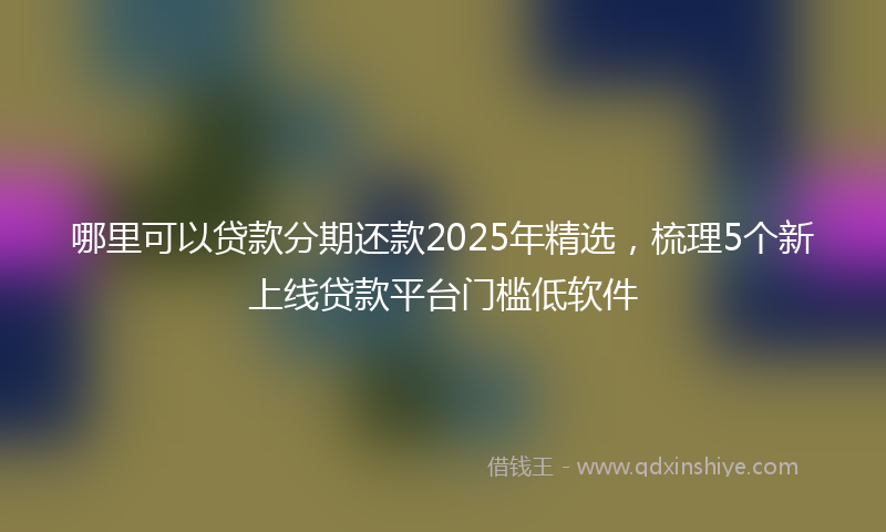 哪里可以贷款分期还款2025年精选，梳理5个新上线贷款平台门槛低软件