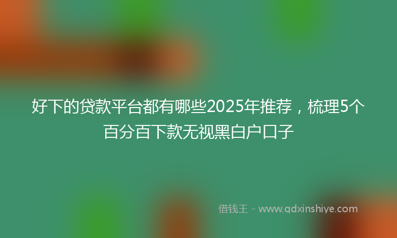 好下的贷款平台都有哪些2025年推荐，梳理5个百分百下款无视黑白户口子
