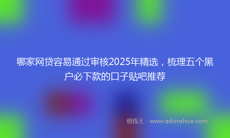 哪家网贷容易通过审核2025年精选，梳理五个黑户必下款的口子贴吧推荐