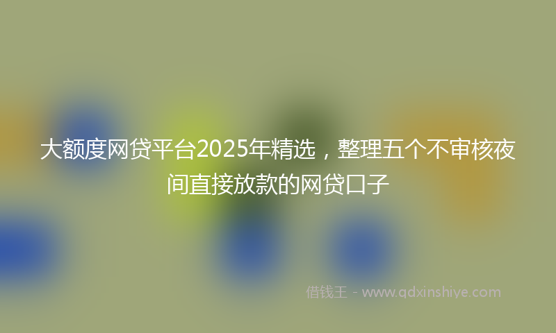 大额度网贷平台2025年精选，整理五个不审核夜间直接放款的网贷口子