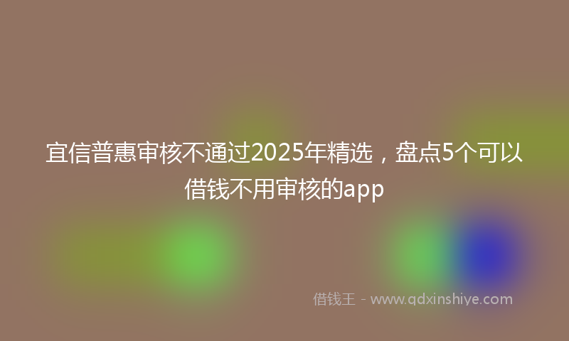 宜信普惠审核不通过2025年精选，盘点5个可以借钱不用审核的app