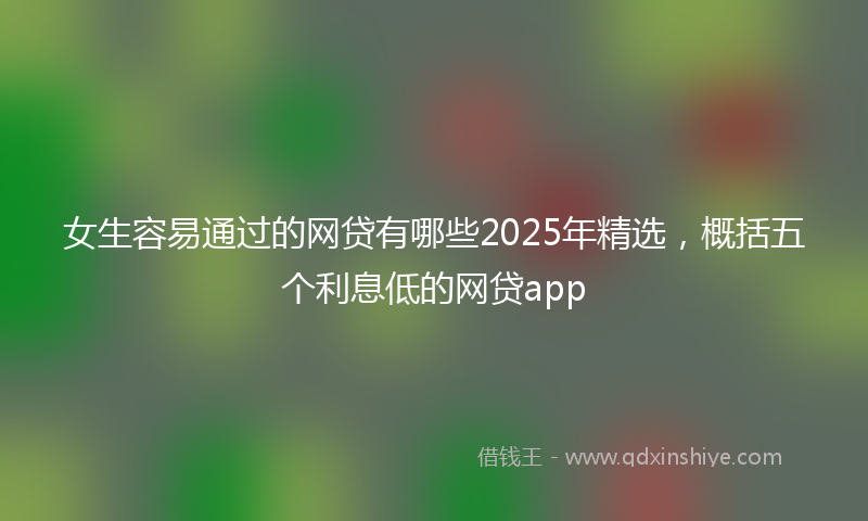 女生容易通过的网贷有哪些2025年精选，概括五个利息低的网贷app