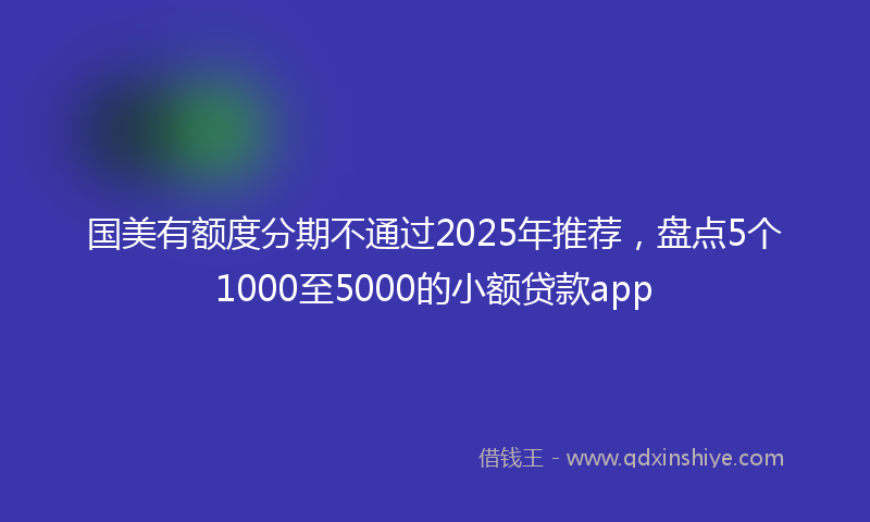 国美有额度分期不通过2025年推荐，盘点5个1000至5000的小额贷款app
