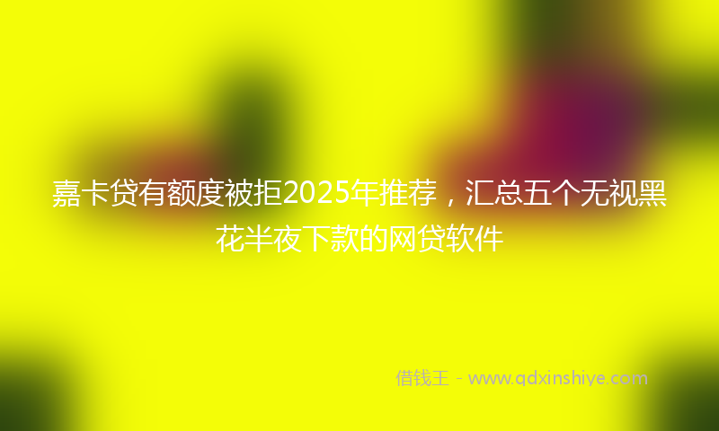 嘉卡贷有额度被拒2025年推荐，汇总五个无视黑花半夜下款的网贷软件