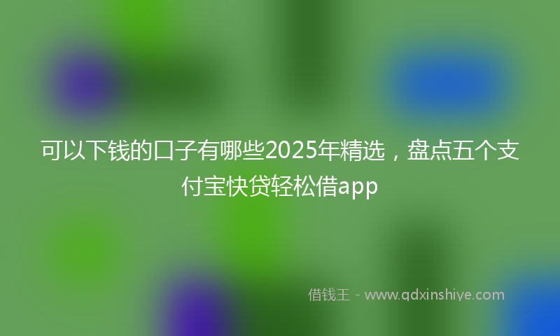 可以下钱的口子有哪些2025年精选，盘点五个支付宝快贷轻松借app