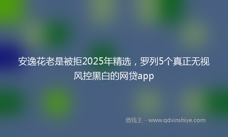 安逸花老是被拒2025年精选，罗列5个真正无视风控黑白的网贷app