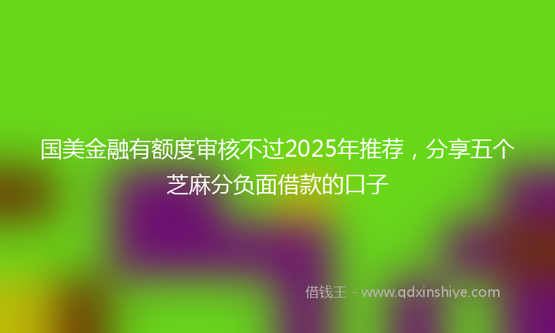 国美金融有额度审核不过2025年推荐，分享五个芝麻分负面借款的口子